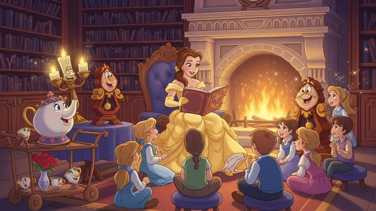 Belle reading with kindness and warmth