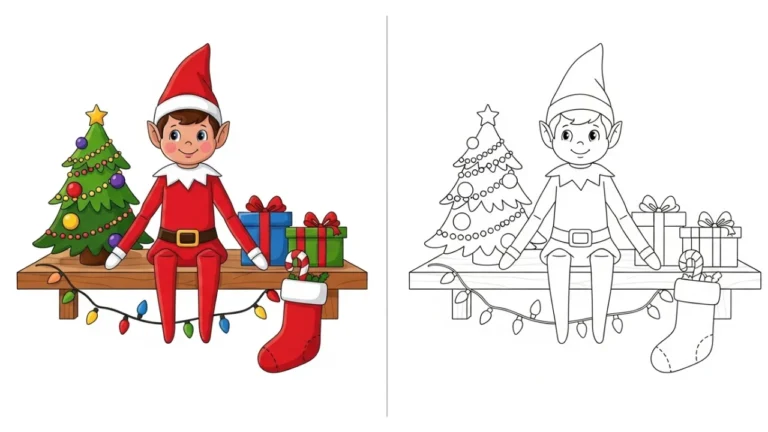 Elf on the Shelf Coloring Pages