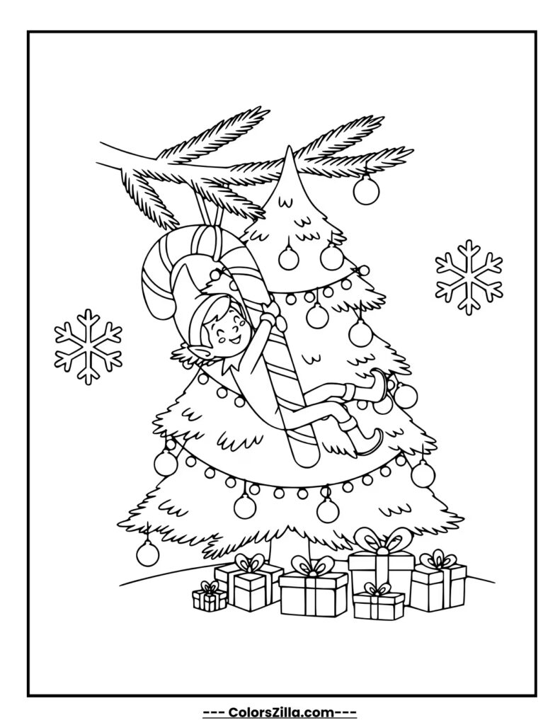 Elf's Candy Cane Swing