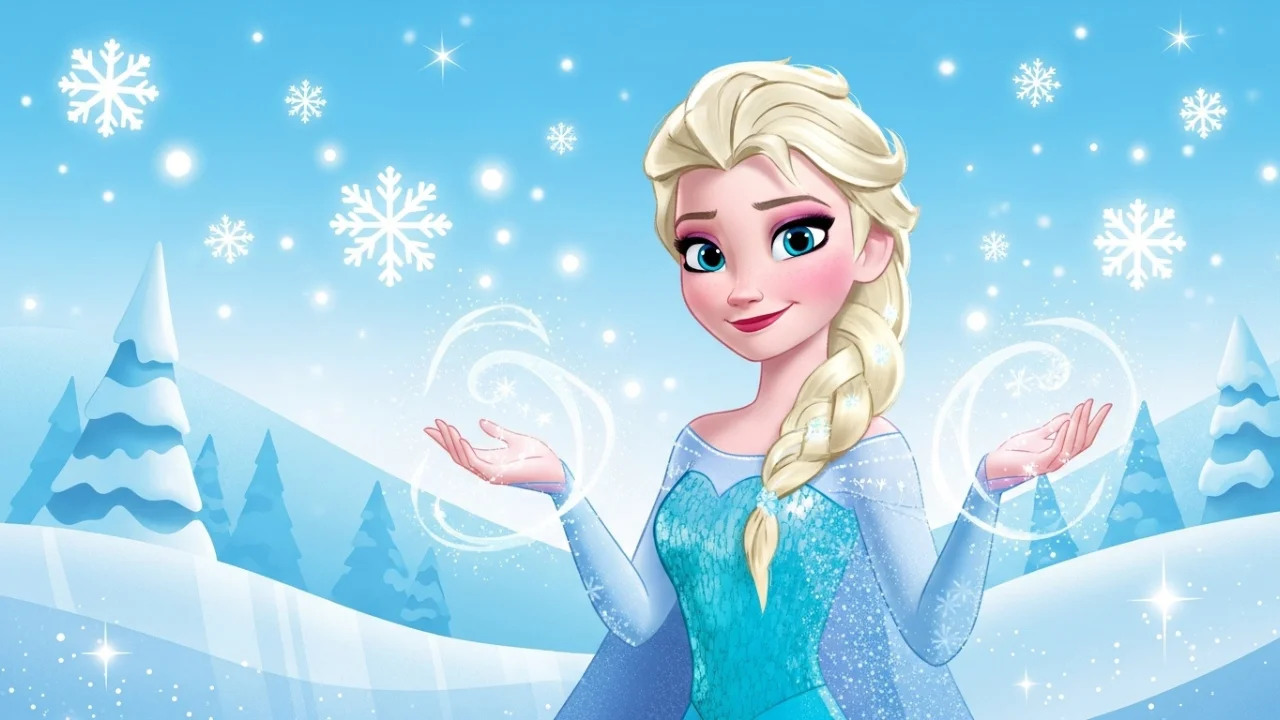 Elsa showing courage and magic
