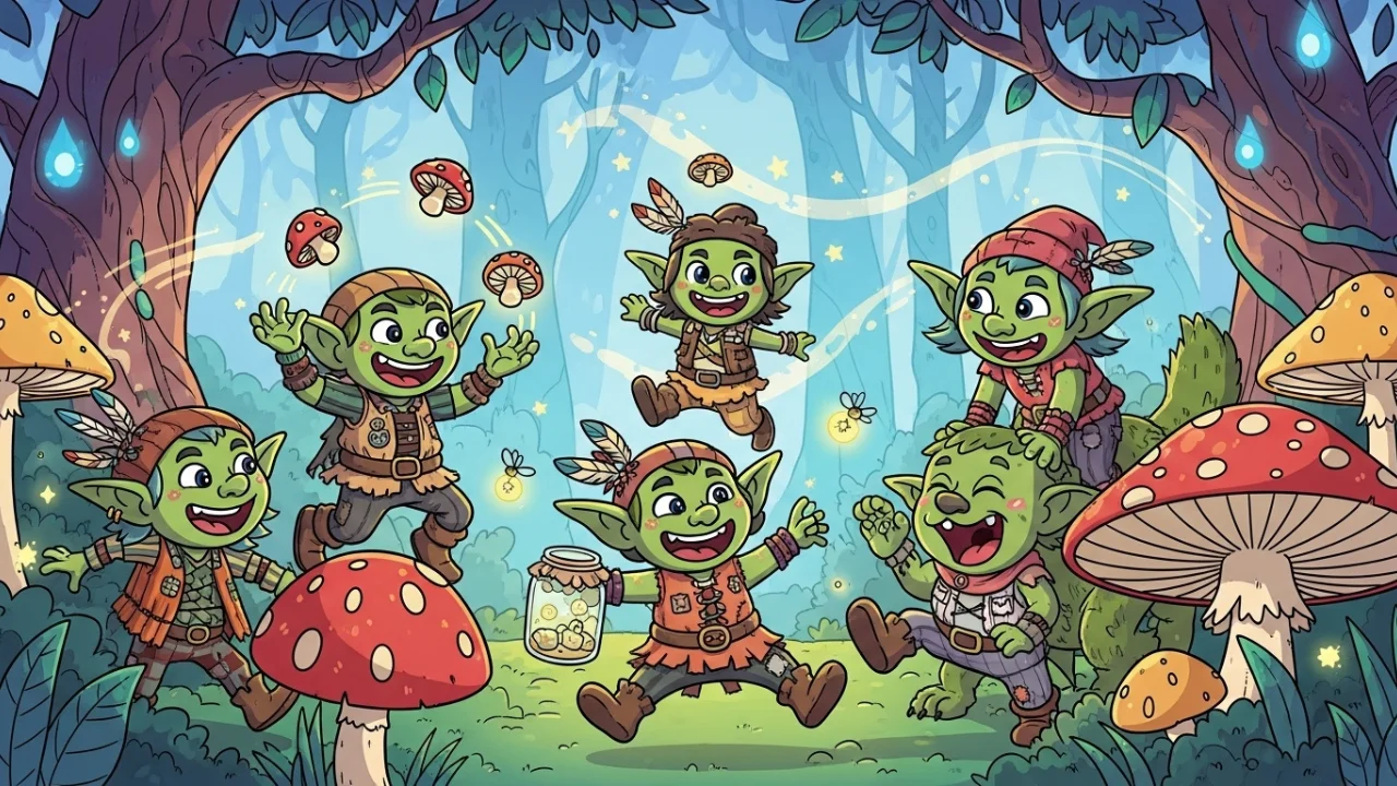 Friendly goblins in a magical forest