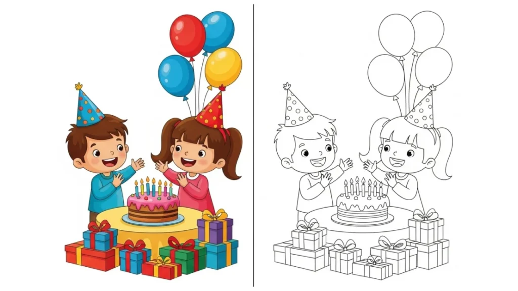 Happy Birthday Coloring Pages
