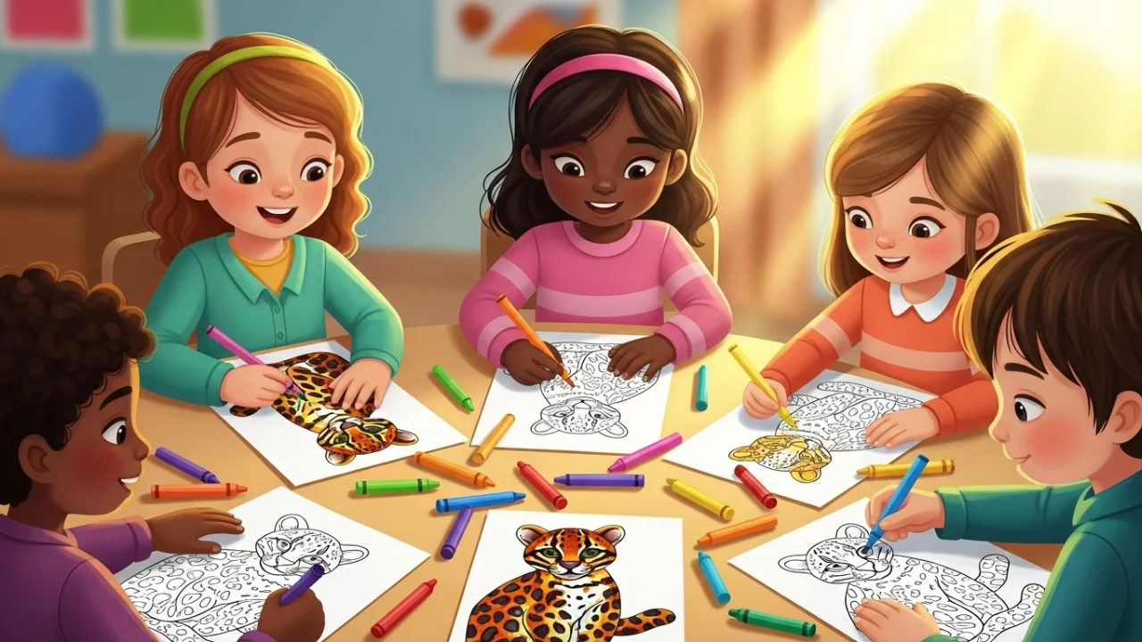 Kids coloring ocelot sheets for fun and learning