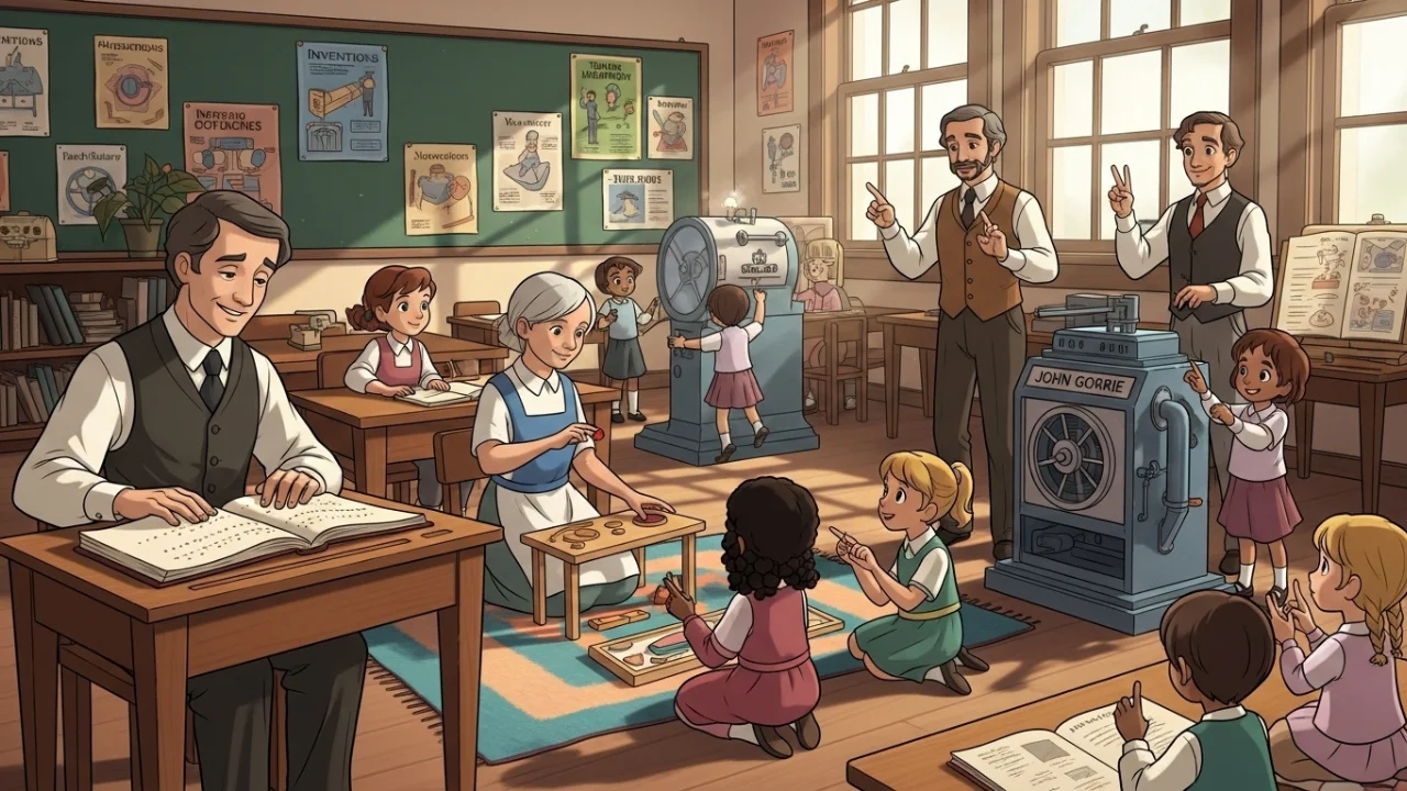 Kids learning about famous teacher inventors