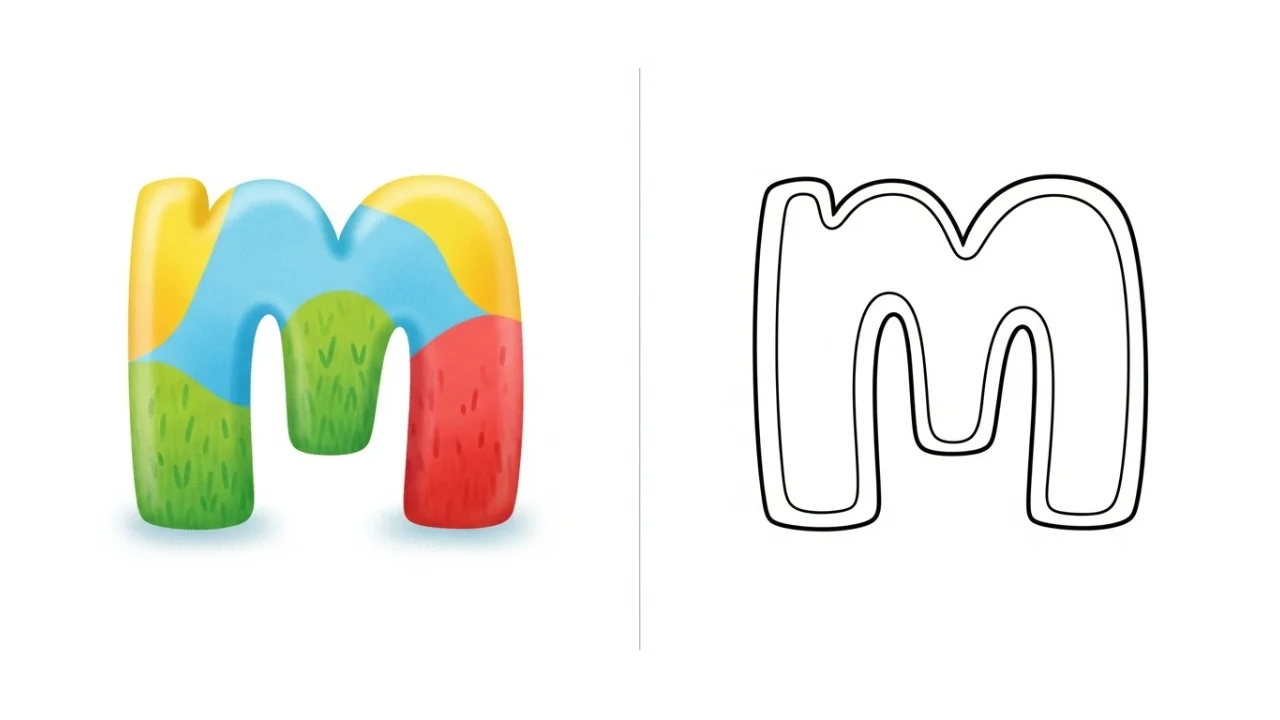 Letter M Coloring Pages
