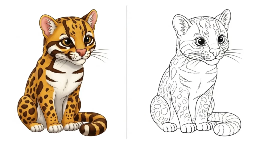 Ocelot Coloring Pages