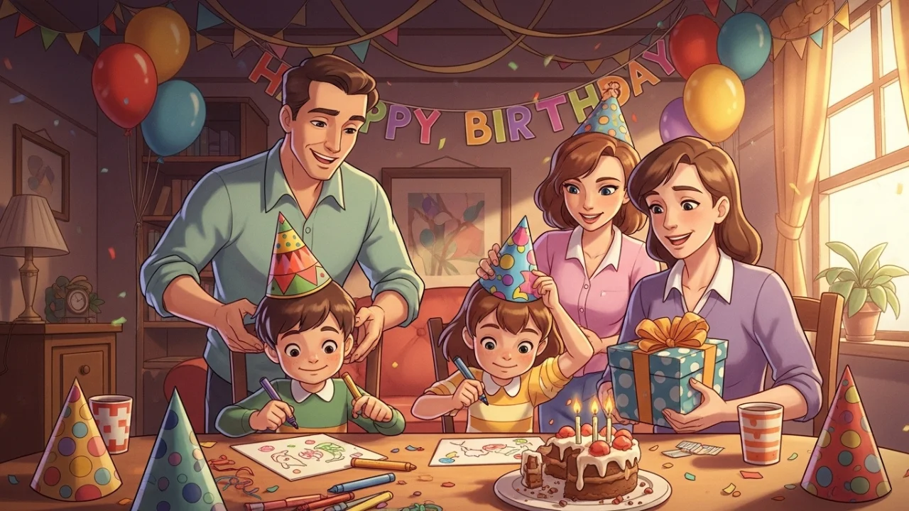Parents helping kids to choose colors for coloring