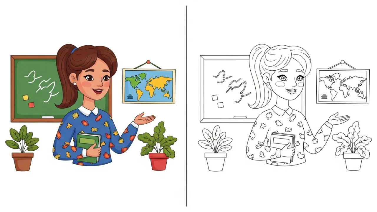 Teacher Coloring Pages