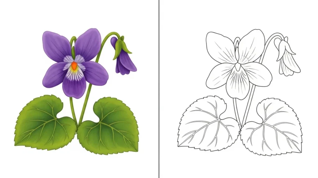 Violet Coloring Pages