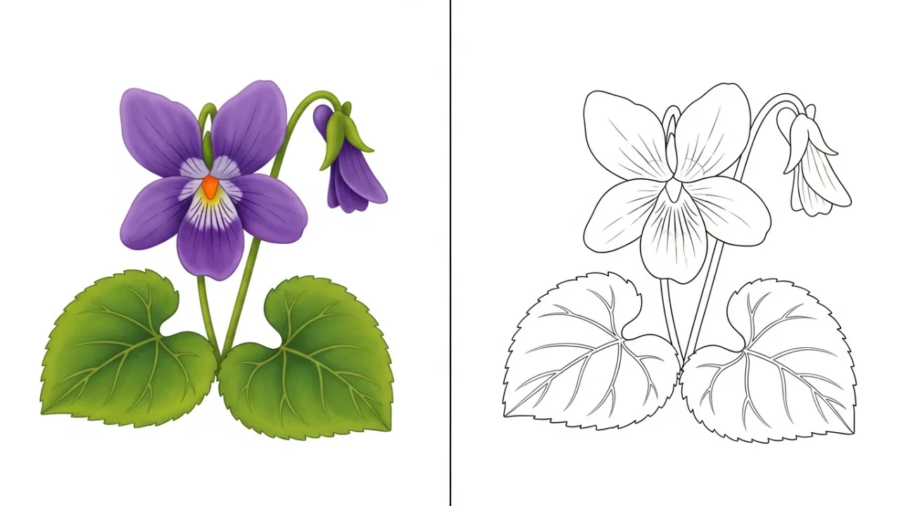 Violet Coloring Pages